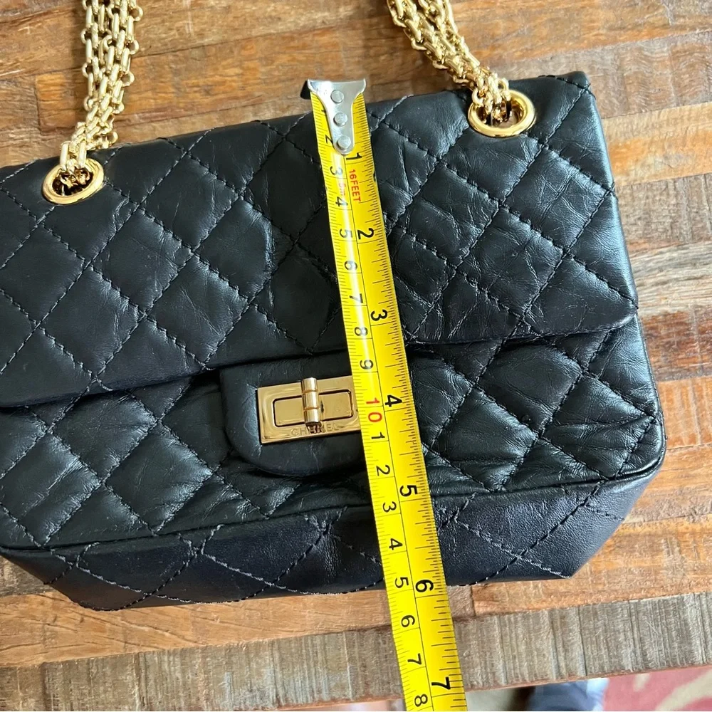 CHANEL Aged Calfskin Quilted 2.55 Reissue Mini Flap Black - Picture 8 of 17